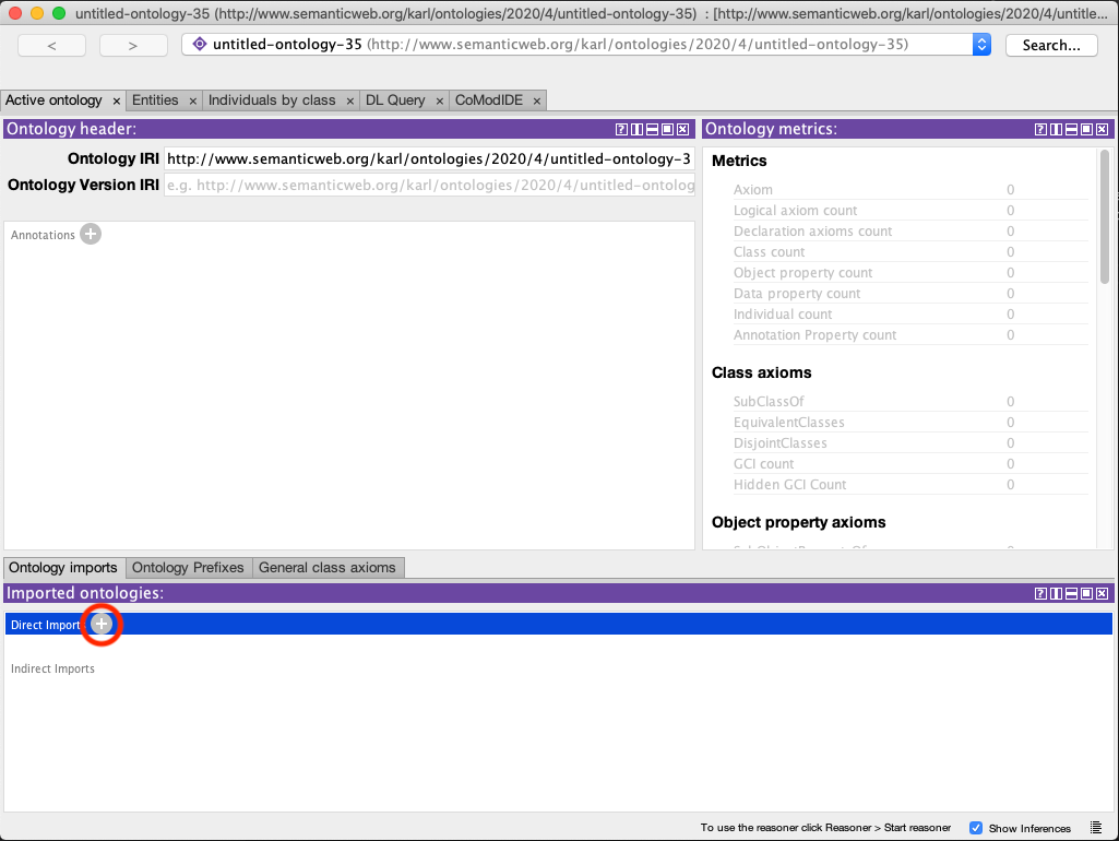 Figure 1 -- Protégé ontology imports GUI